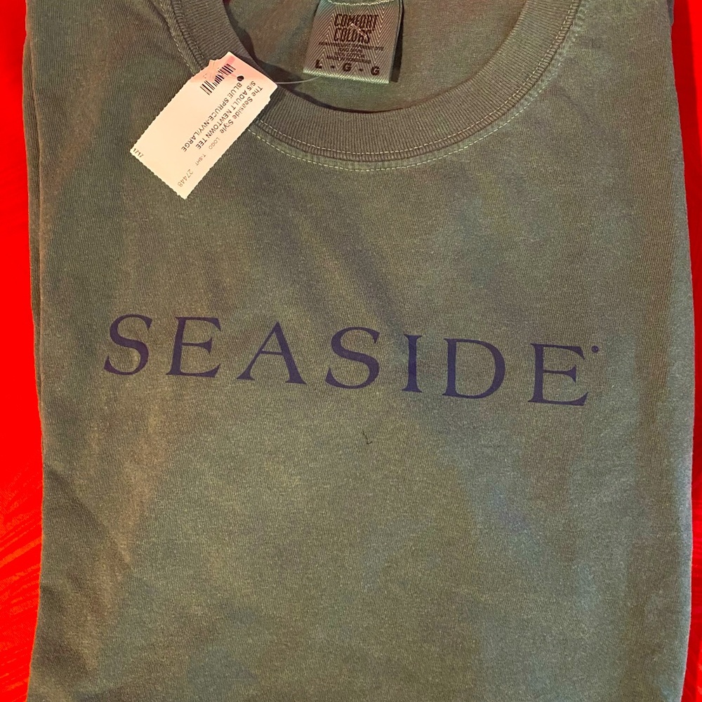 Seaside T-shirt army green with navy print
